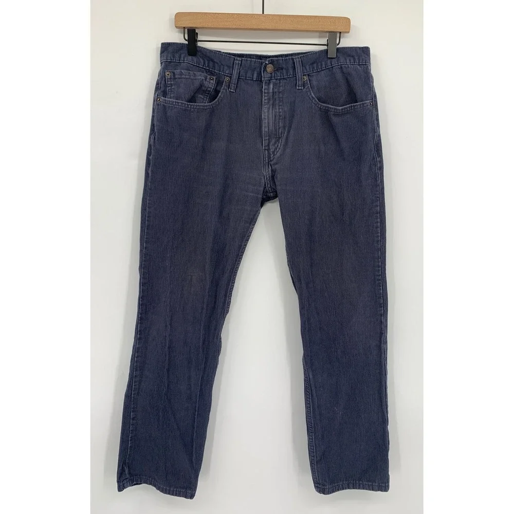 Levis 502 Corduroy Pants Mens 34x30 Gray Tapered Fall Cozy Preppy